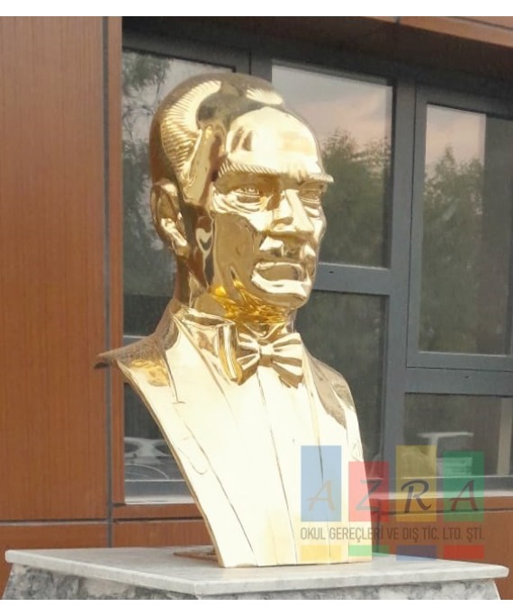 Atatürk Büstü Pirinç 80 Cm Papyonlu Atatürk Büstü Pirinç 80 Cm Papyonlu