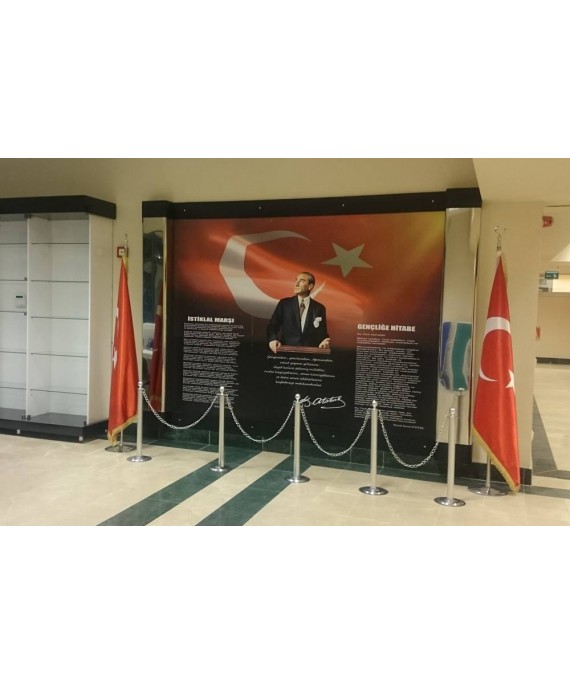 Atatürk Köşesi Paslanmaz Sütunlu