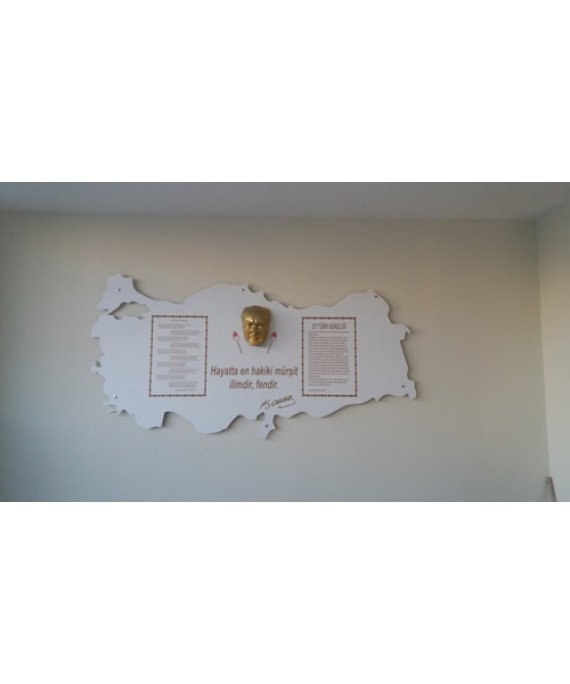 Atatürk Köşesi Türkiye Haritası 110x210 cm