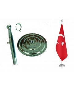 Krom Kaplama Makam Bayrak Direği Krom Kaplama Makam Bayrak Direği