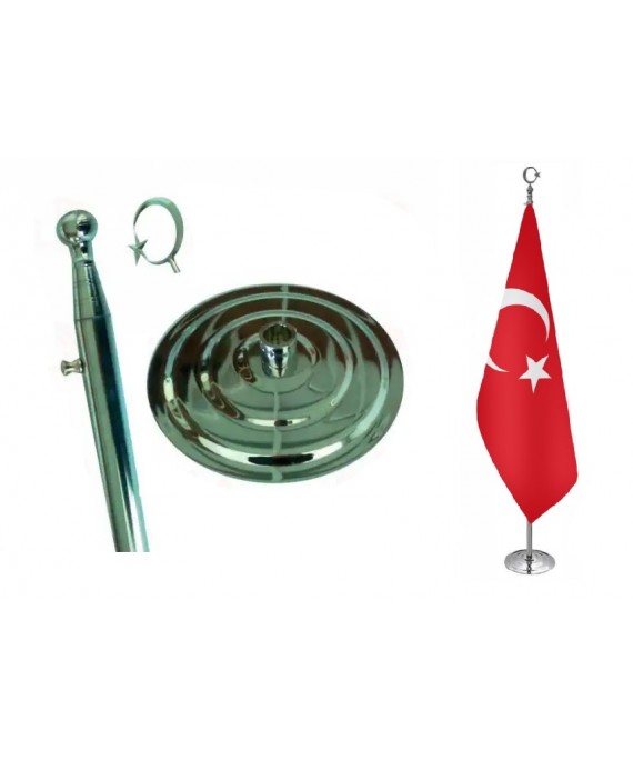 Krom Kaplama Makam Bayrak Direği