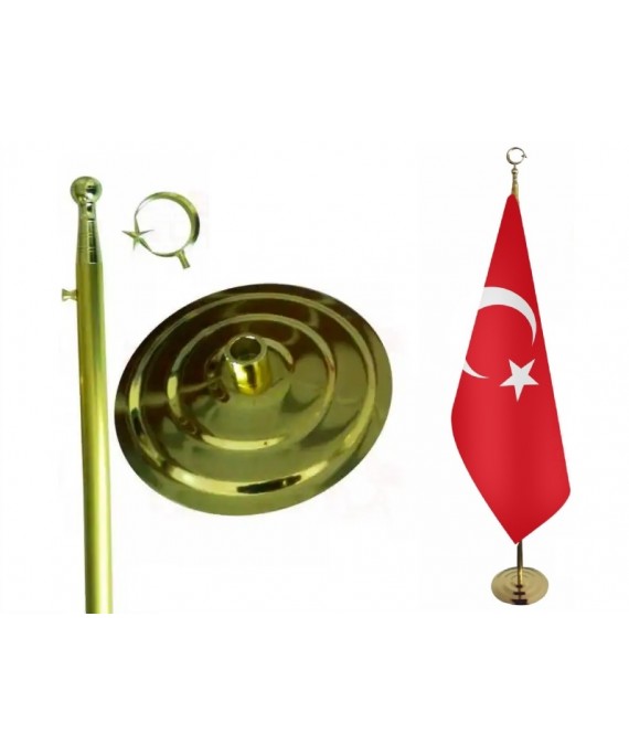Pirinç Kaplama Makam Bayrak Direği