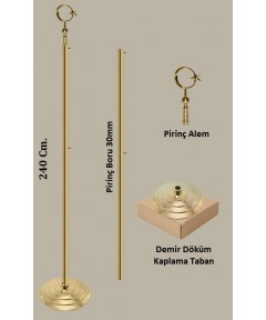 Pirinç Makam Bayrak Direği Kaplama Taban Pirinç Makam Bayrak Direği Kaplama Taban