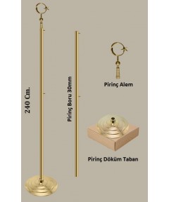 Pirinç Makam Bayrak Direği Pirinç Döküm Taban Pirinç Makam Bayrak Direği Pirinç Döküm Taban