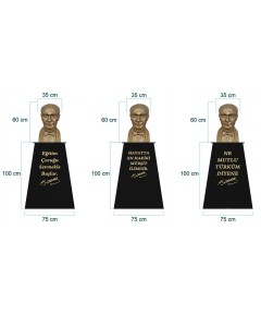 Atatürk Büstü Papyonlu (60cm Fiber)+ Kaide (100cm) Atatürk Büstü Papyonlu (60cm Fiber)+ Kaide (100cm)