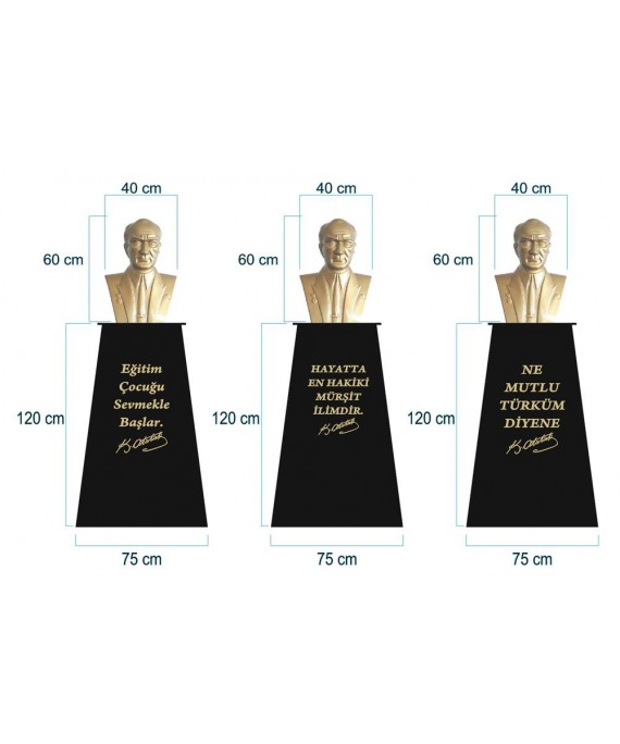 Atatürk Büstü (60cm Fiber)+ Kaide (120cm)