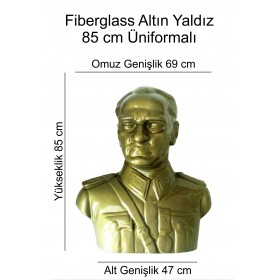 Atatürk Büstü Mareşal Üniformalı 85 cm Fiberglass