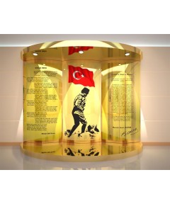 Atatürk Köşesi Paslanmaz 280 cm Atatürk Köşesi Paslanmaz 280 cm