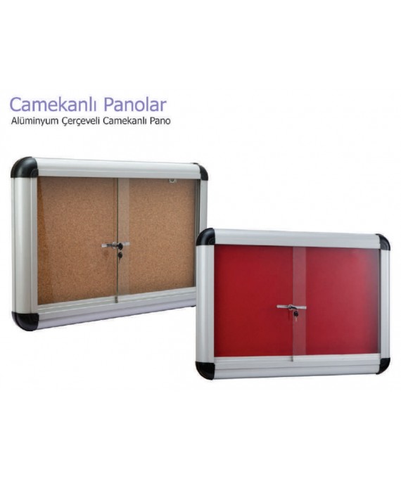90x180cm Sürgülü Camlı İlan Panosu Kapaklı Kilitli Oval Köşe Alüminyum Çerçeve 90x180cm Sürgülü Camlı İlan Panosu Kapaklı Kilitli Oval Köşe Alüminyum Çerçeve