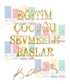 Pirinç Yazı Seti Eğitim Çocuğu Sevmekle Başlar + İmza 4cm