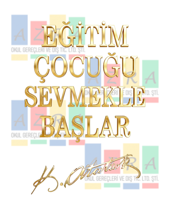 Pirinç Yazı Seti Eğitim Çocuğu Sevmekle Başlar + İmza 5cm