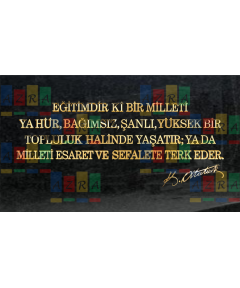 Pirinç Yazı Seti Eğitimdir Ki Bir Milleti + İmza 6cm