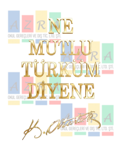 Pirinç Yazı Seti Ne Mutlu Türküm Diyene + İmza 10cm