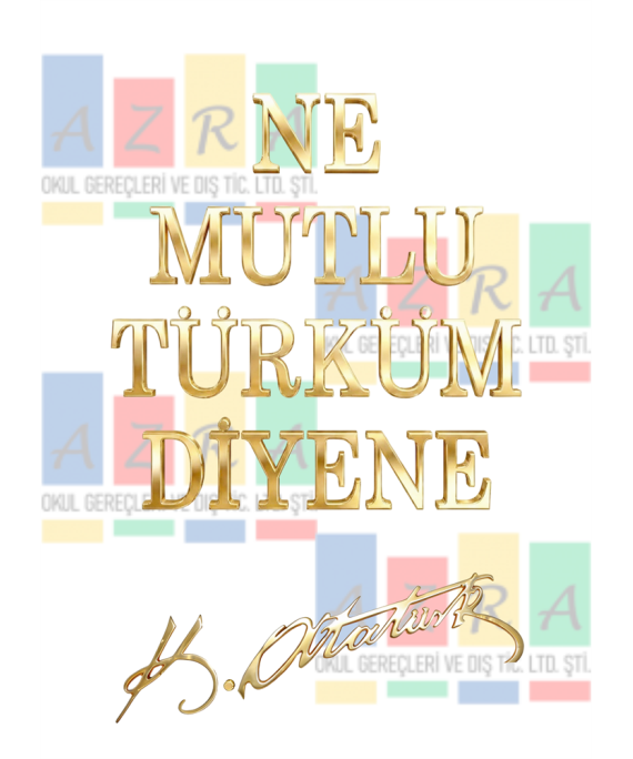 Pirinç Yazı Seti Ne Mutlu Türküm Diyene + İmza 6cm