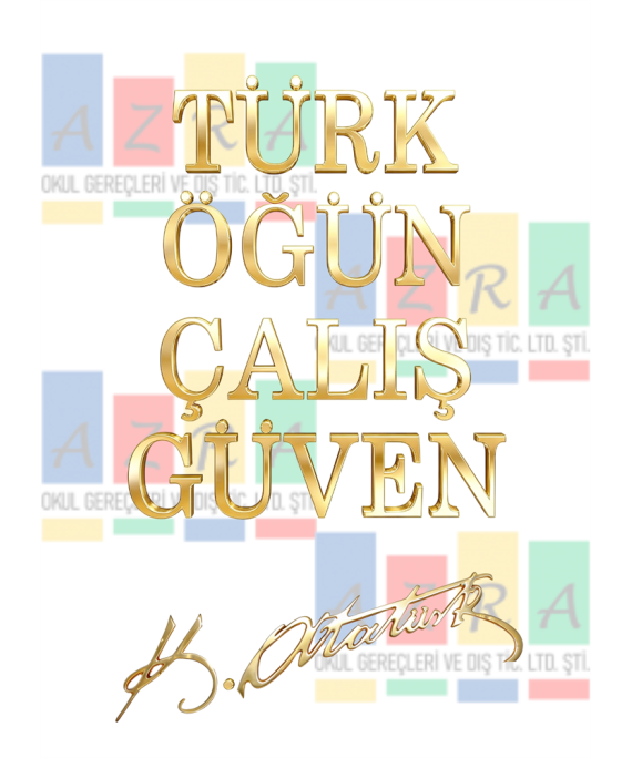Pirinç Yazı Seti Türk Öğün Çalış Güven + İmza 12cm