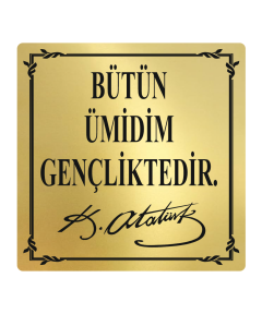 Atatürk Büstü Vecize Yazı Pirinç Kaplama 40x40 cm Atatürk Büstü Vecize Yazı Pirinç Kaplama 40x40 cm
